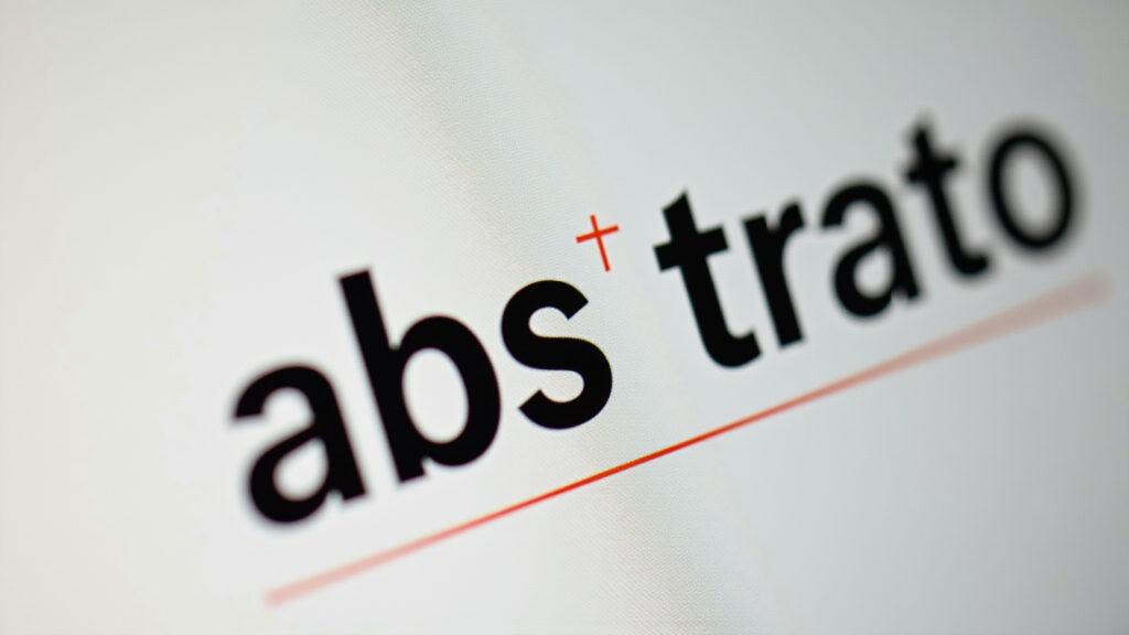 Palavra 'abstrato' com a separação silábica 'abs-tra'.