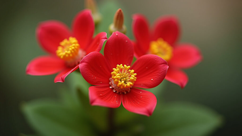 Flores vibrantes da Rosa do Deserto em detalhes.