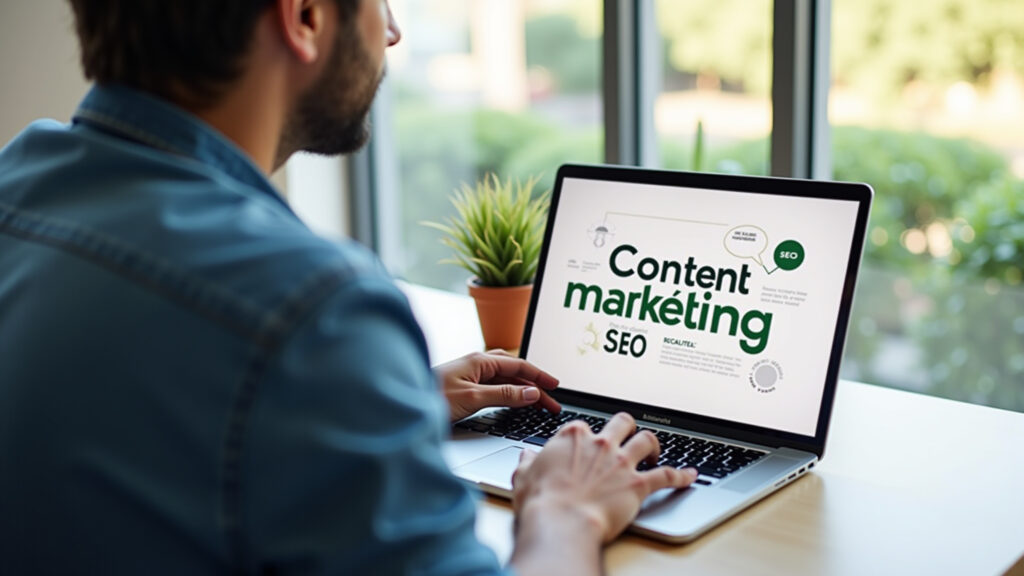 Marketing de conteúdo e SEO para atrair clientes organicamente.