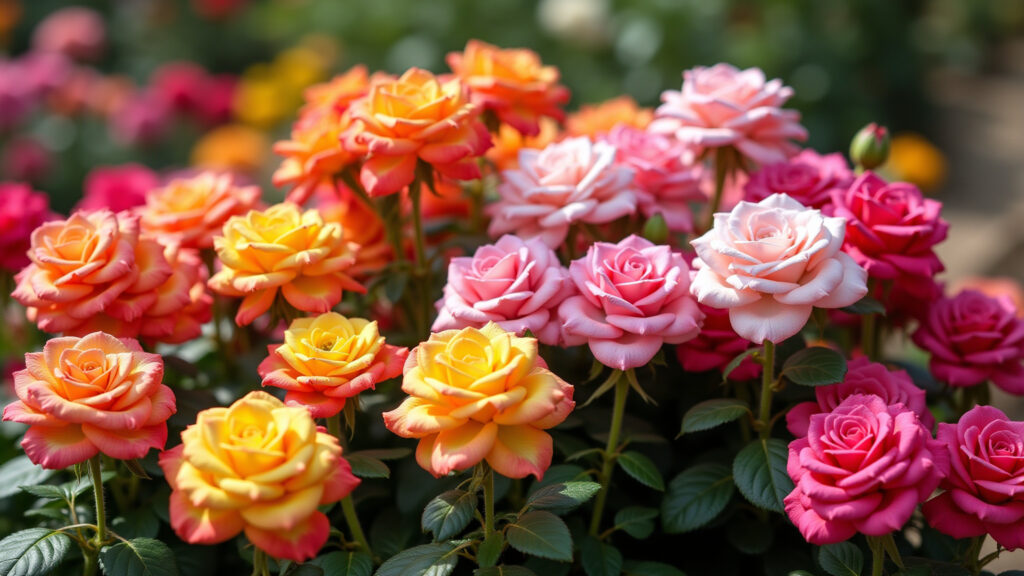 Variedade de cores e formas das Rosas do Deserto.