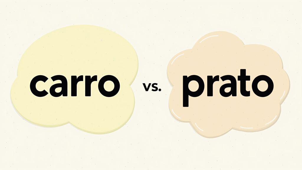 Comparação entre 'carro' (dígrafo) e 'prato' (encontro consonantal).