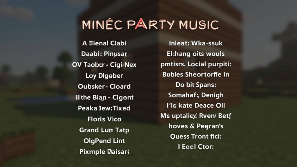 Minecraft party music, playlist, game soundtrack, immersive atmosphere, party ambiance, Música para festa Minecraft criando a atmosfera perfeita.