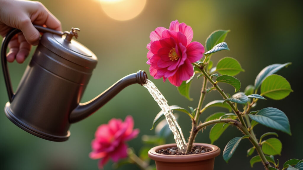 Regando a Rosa do Deserto corretamente.