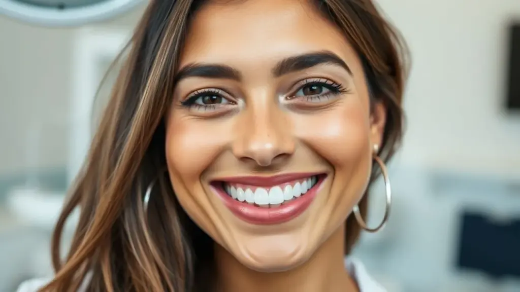 Aparelho fixo x alinhadores transparentes: qual a melhor opção para você? Mulher brasileira sorrindo usando alinhadores transparentes.