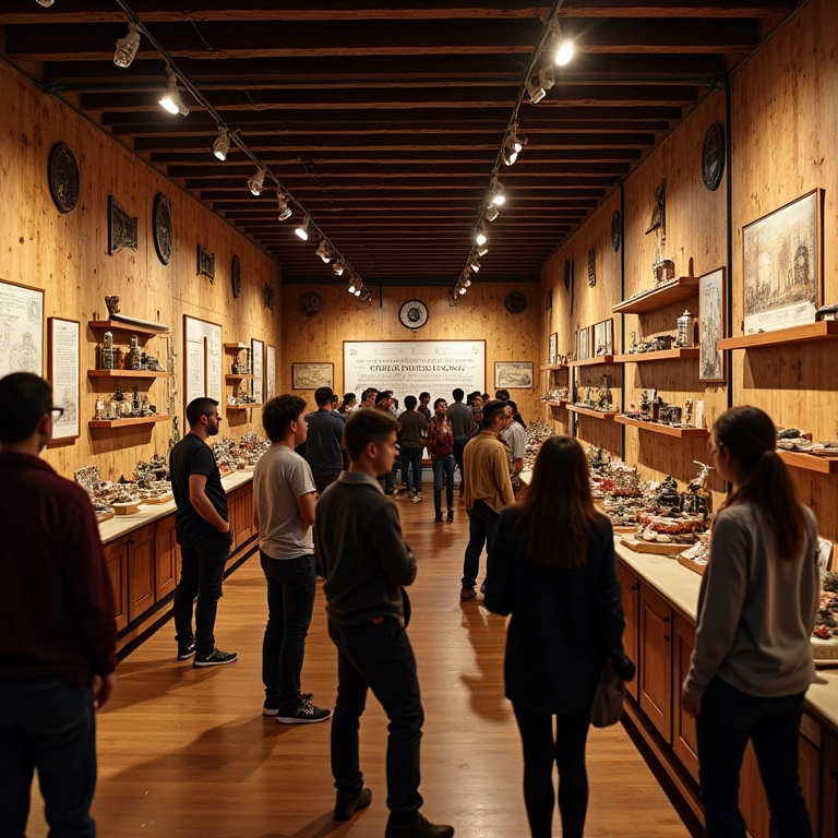 Exposição sobre a história da cerveja no Brasil dentro da Cervejaria Bohemia.