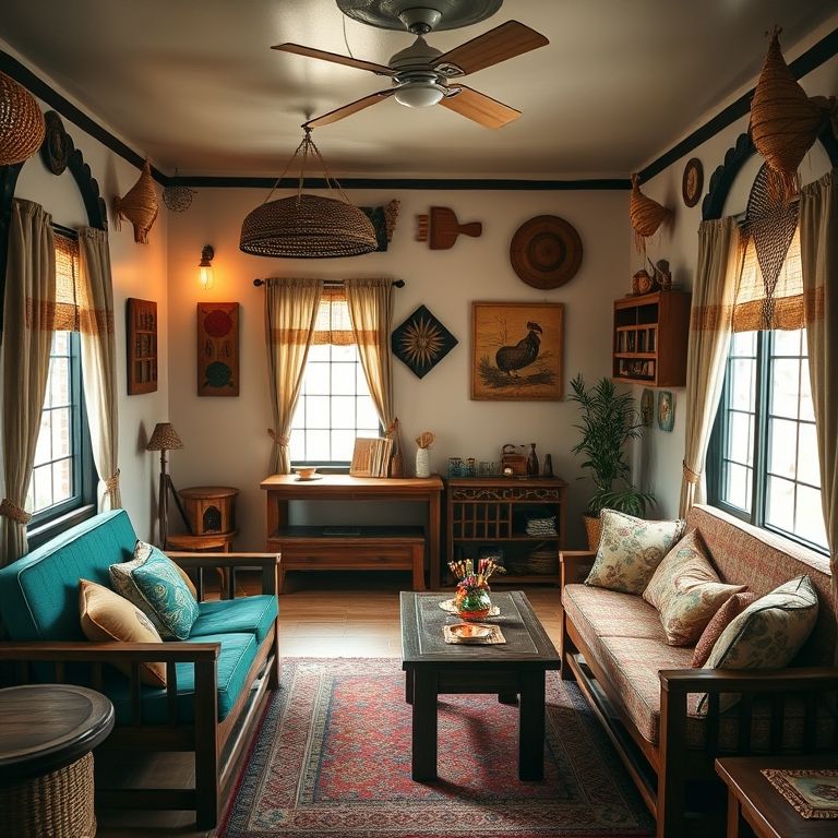 Interior aconchegante de pousada em Roraima.