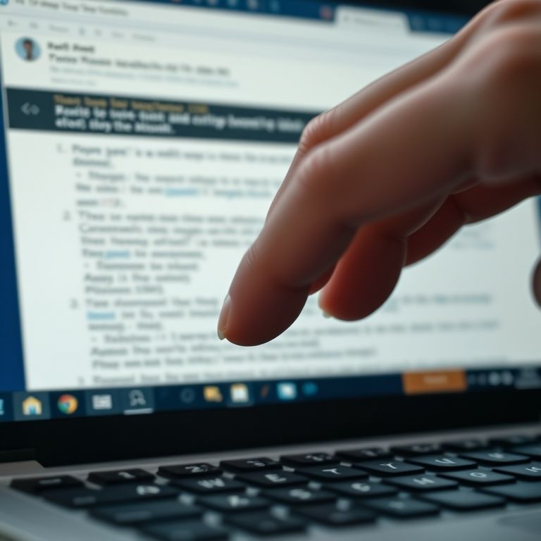 Mão pairando sobre um link em um email, cursor prestes a clicar.