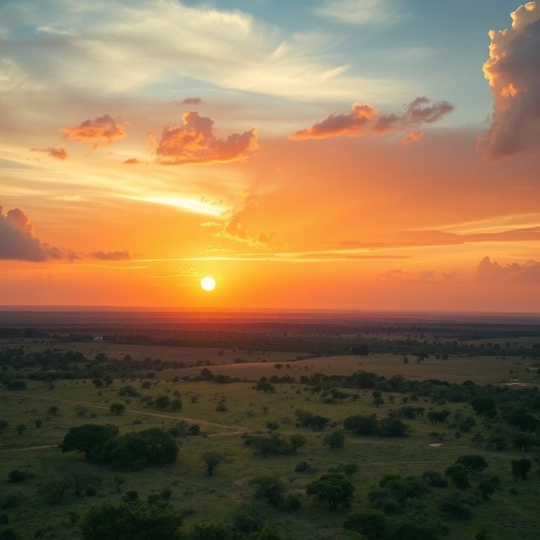 O Lavrado Roraimense ao pôr do sol.