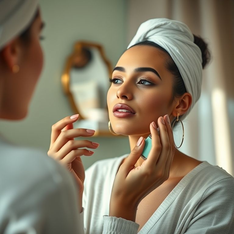 Preparação da pele para maquiagem natural e elegante.