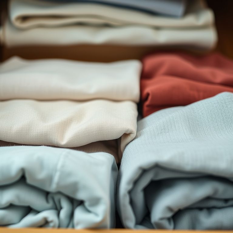 Roupas dobradas corretamente em uma gaveta.