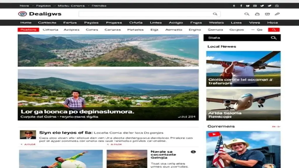 Captura de tela da página inicial de um site de notícias de Goiânia.