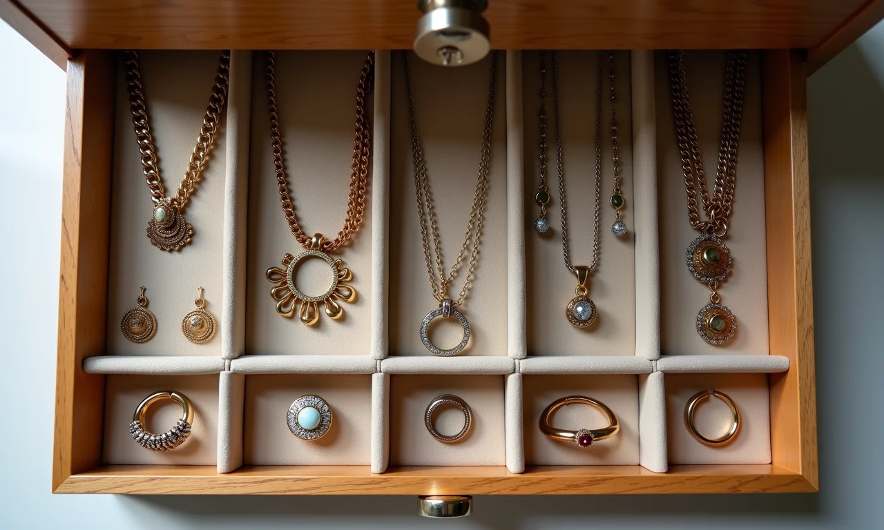 Caixas organizadoras com divisórias para bijuterias.