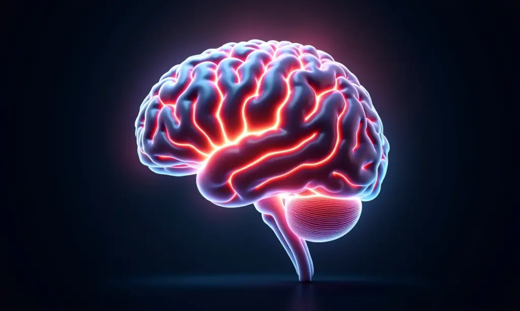 Neuroplasticidade: Como seu Cérebro Pode Aprender Cérebro com caminhos neurais brilhantes representando aprendizado e crescimento.