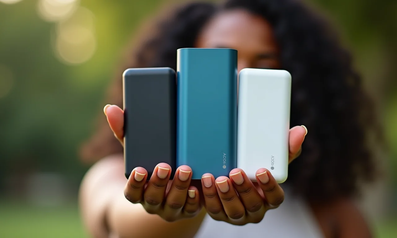 Comparativo de power banks de diferentes capacidades.