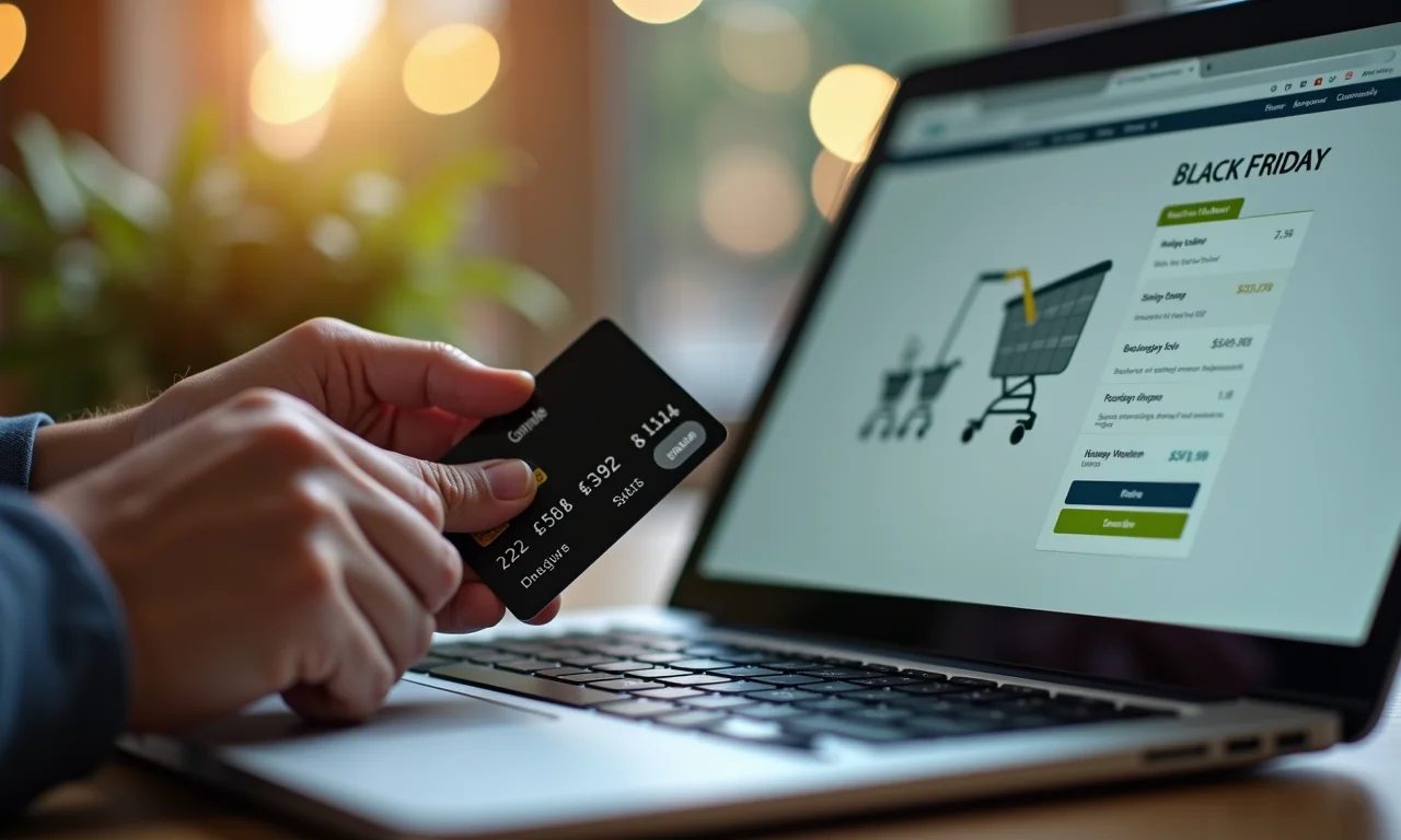 Compras online na Black Friday com cartão de crédito.