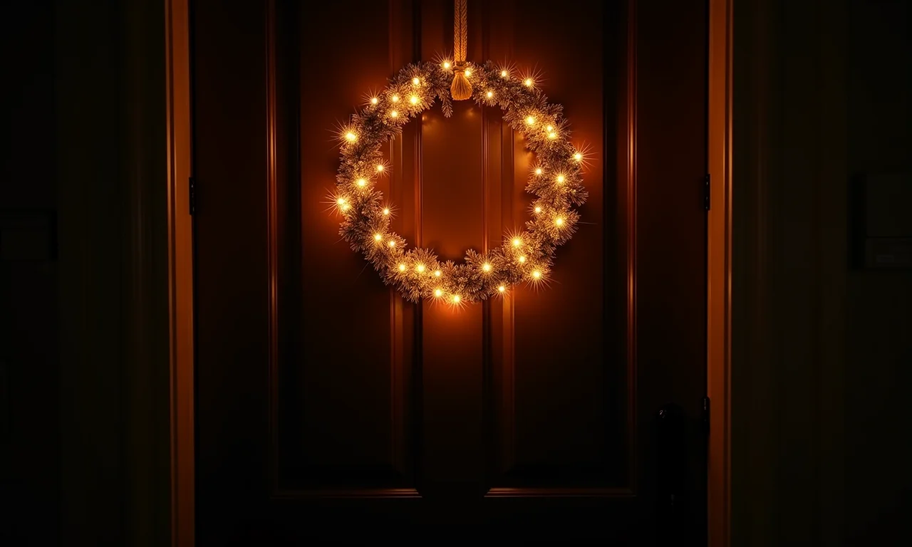 Guirlanda de Natal luminosa com luzes cintilantes.