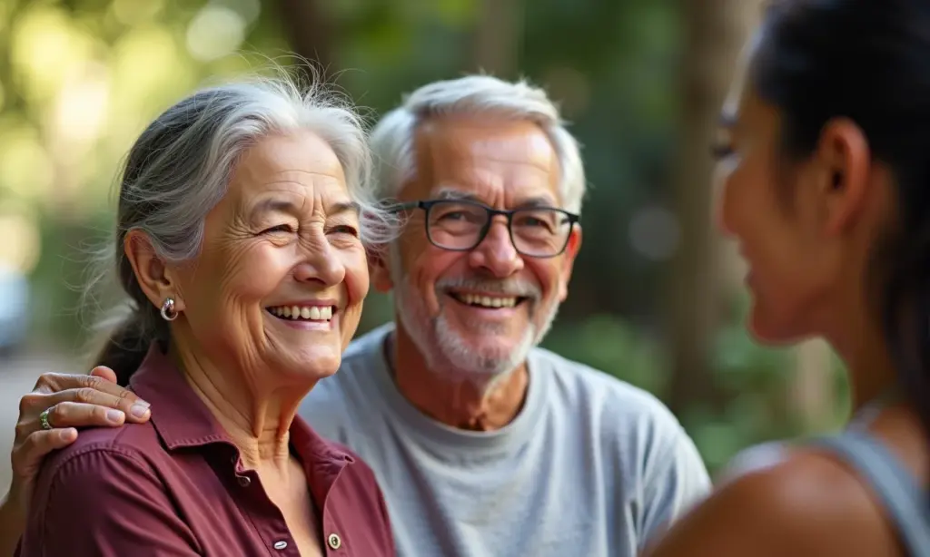 Direitos dos Idosos: Conheça os 7 Principais e Exija Idosos diversos sorrindo e recebendo assistência em ambiente acolhedor.