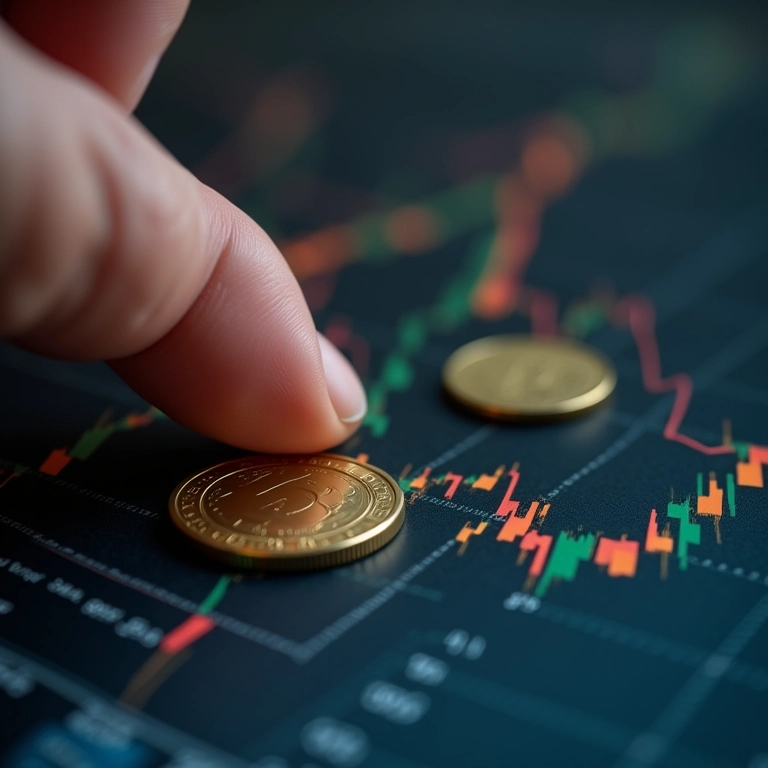 Risco de Crédito: O Que é e Como Afeta seus Investimentos Mão colocando moeda em gráfico de risco de investimento.