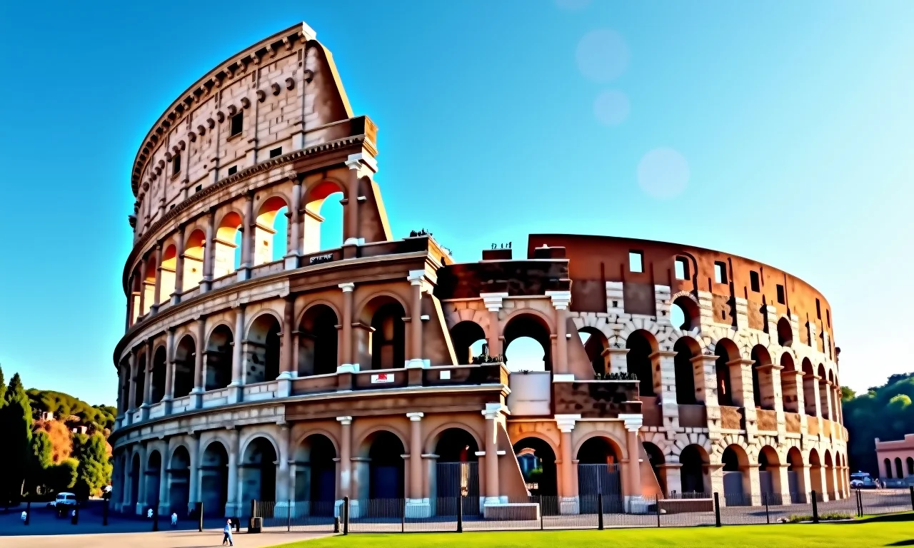 O Coliseu em Roma, Itália, uma maravilha arquitetônica da antiguidade.