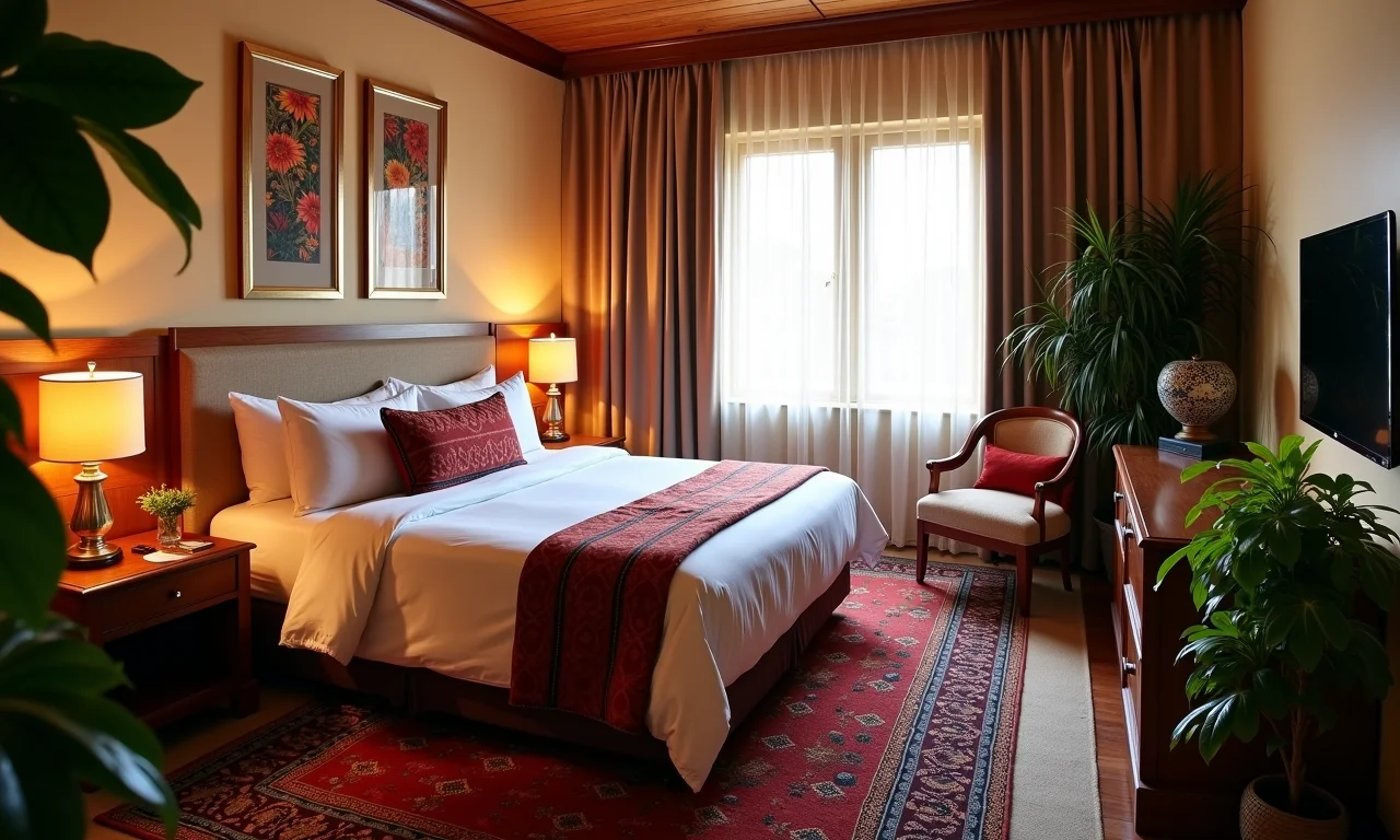 Quarto confortável com cama queen no El Mapi Hotel.