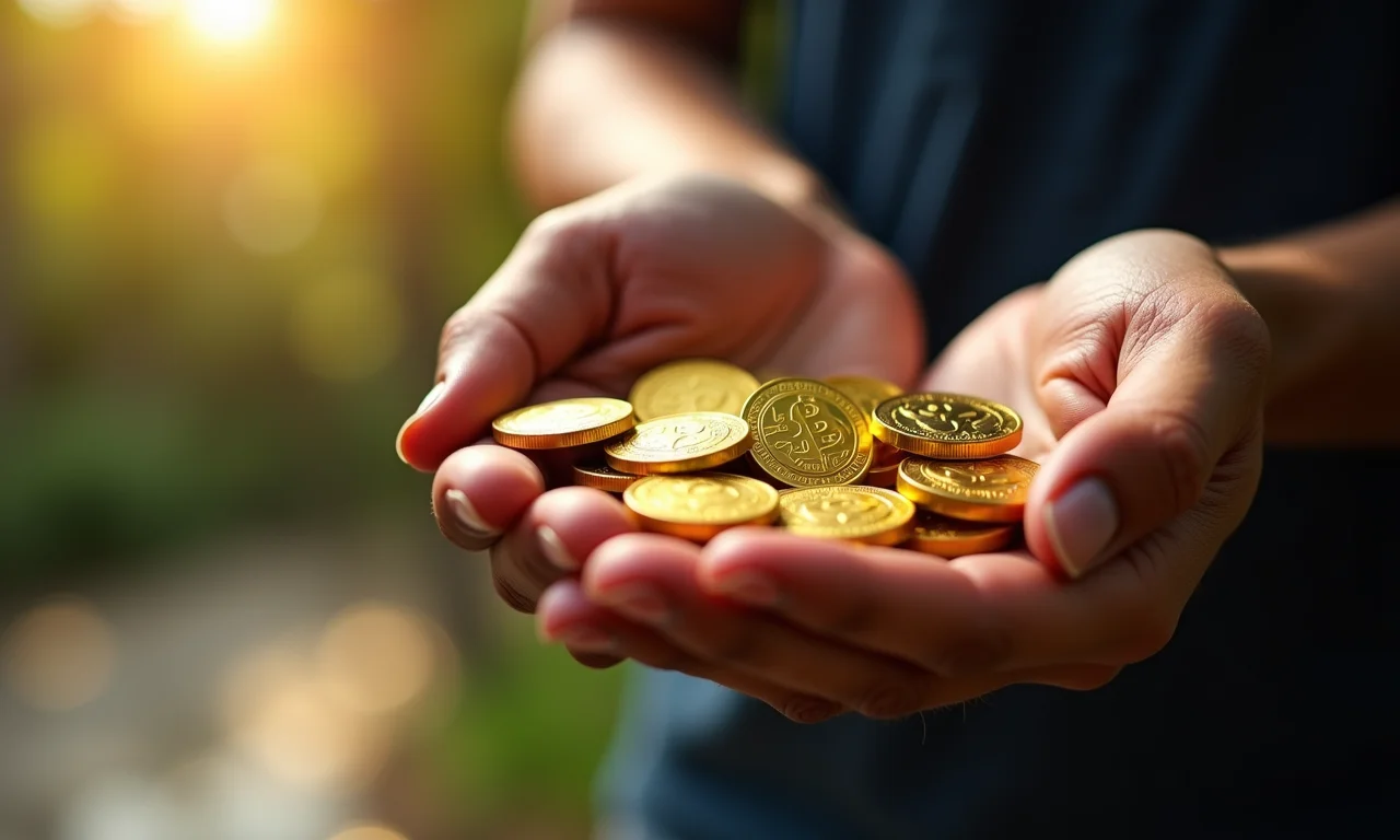 Troca de moedas de ouro por dinheiro.