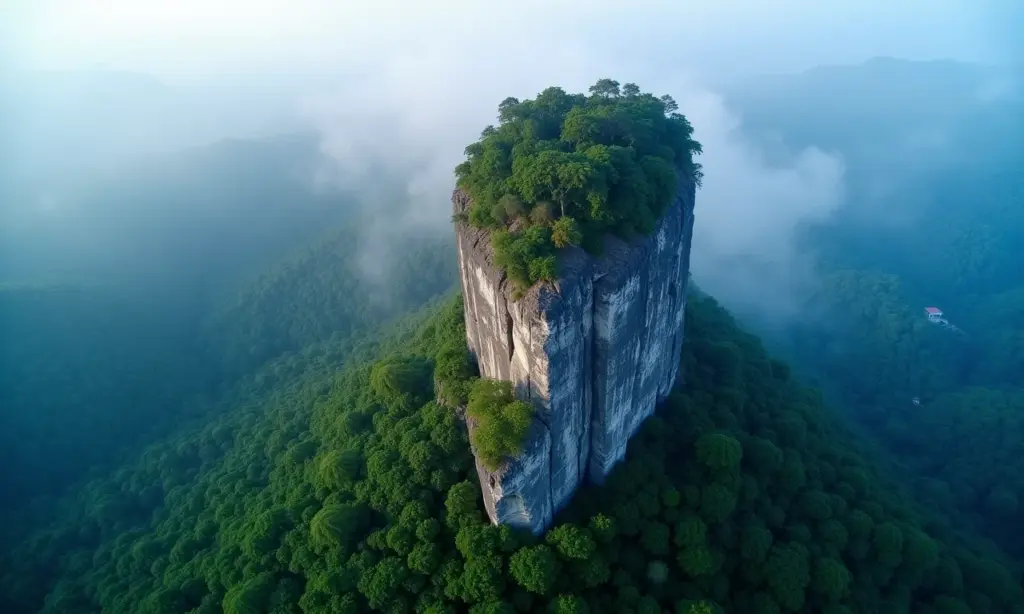 Vista aérea do Parque Estadual da Pedra Azul, Espírito Santo, Brasil.