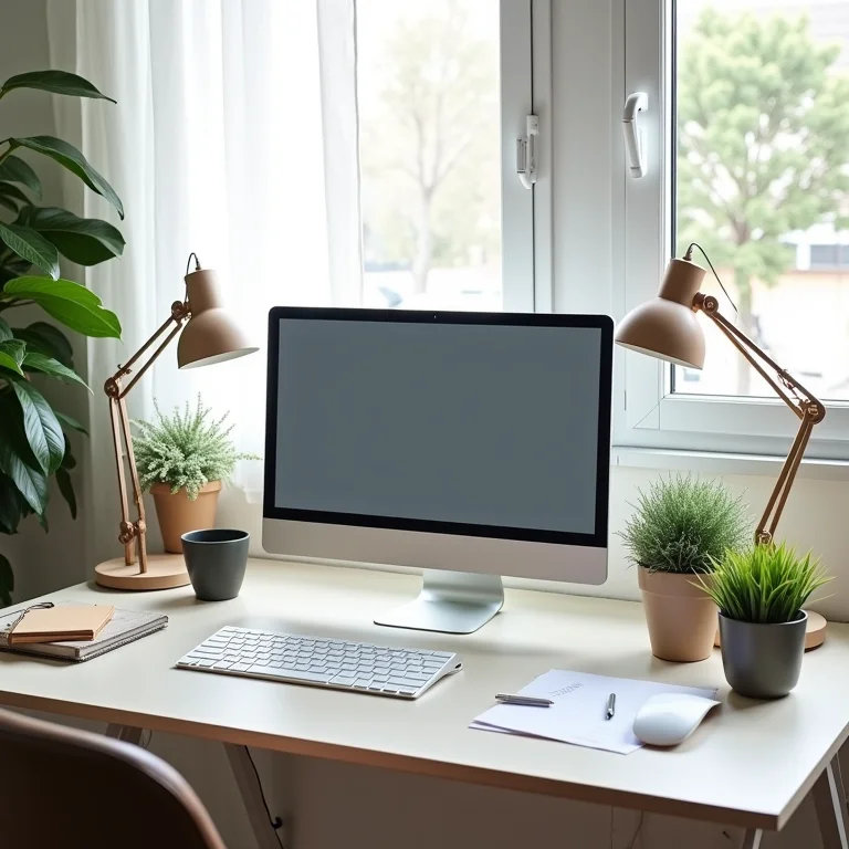 Ambiente de trabalho organizado para prevenir erros no computador.