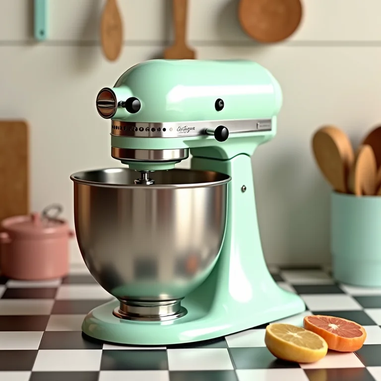 Batedeira vintage em cozinha retrô