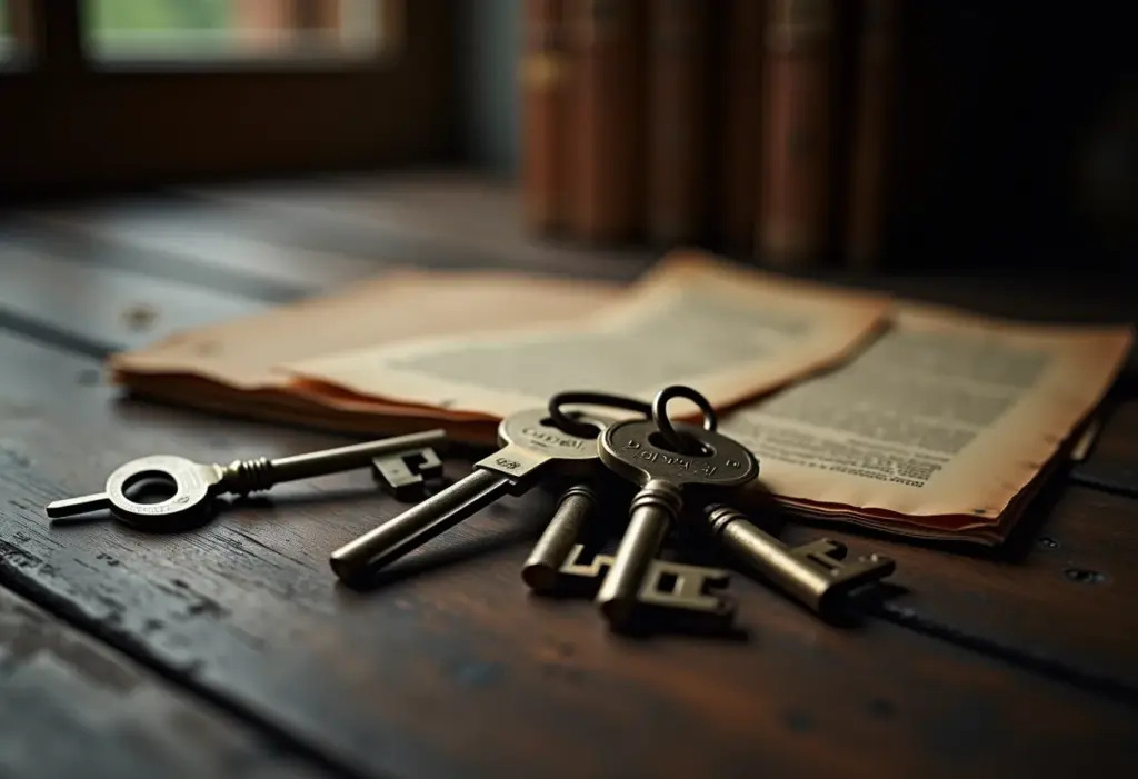 Inventariante: O guia completo para evitar erros no processo Chaves antigas e documentos em mesa de madeira escura simbolizando inventário