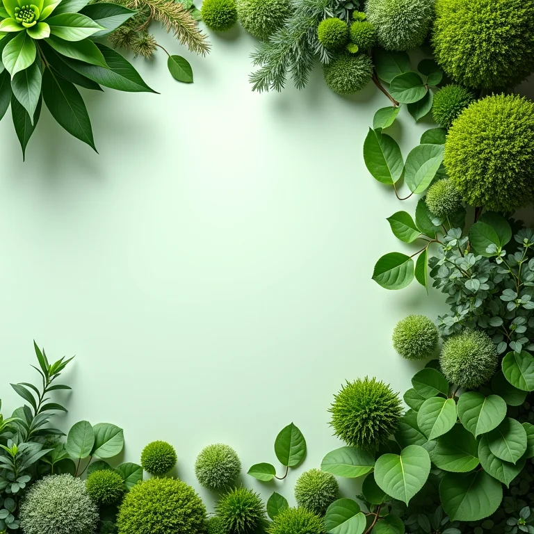 Composição de texturas de folhagens verdes