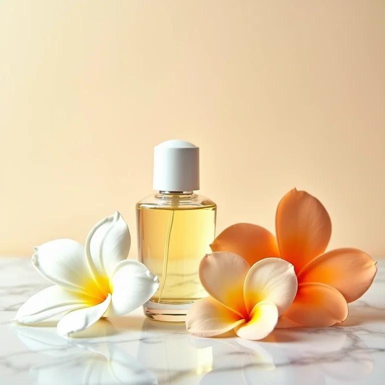 Ingredientes usados na fabricação de perfumes florais: jasmim, flor de laranjeira e óleo essencial.