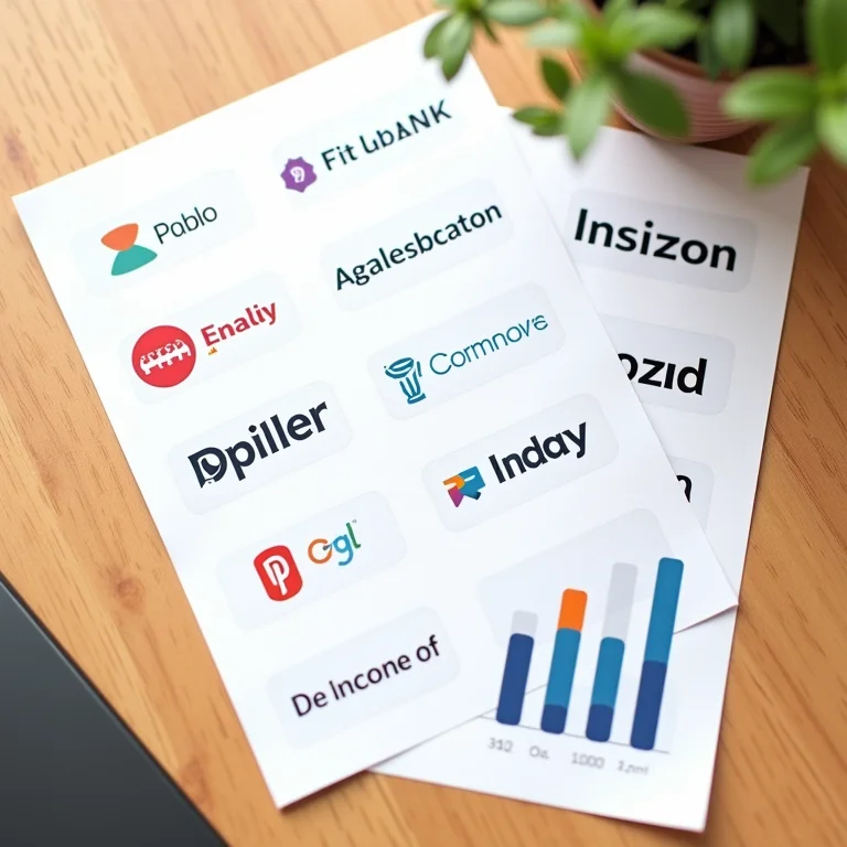 Logotipos de diferentes operadoras de telefonia com tabelas de preços