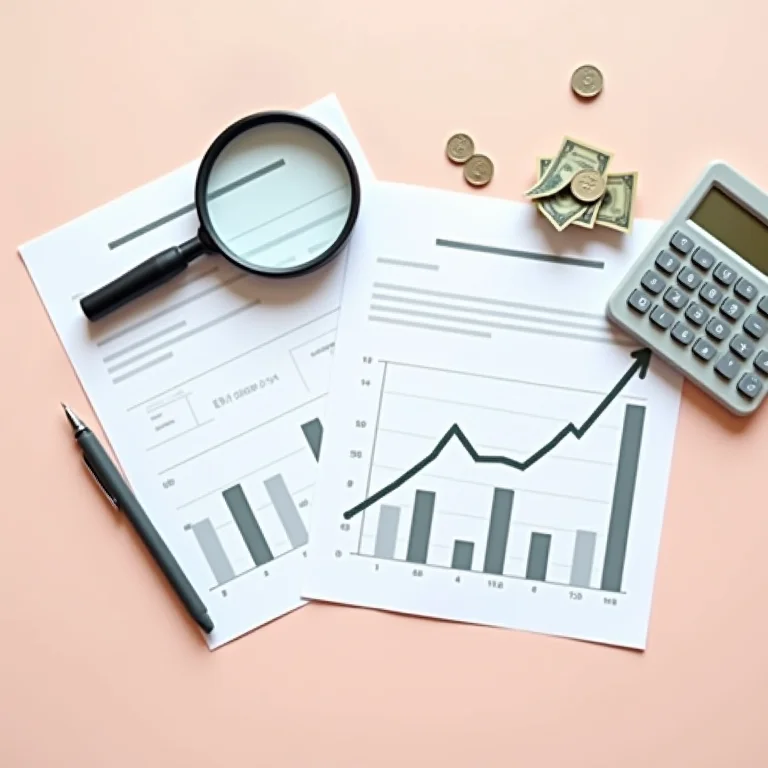 Lupa sobre documentos financeiros mostrando taxas de juros.