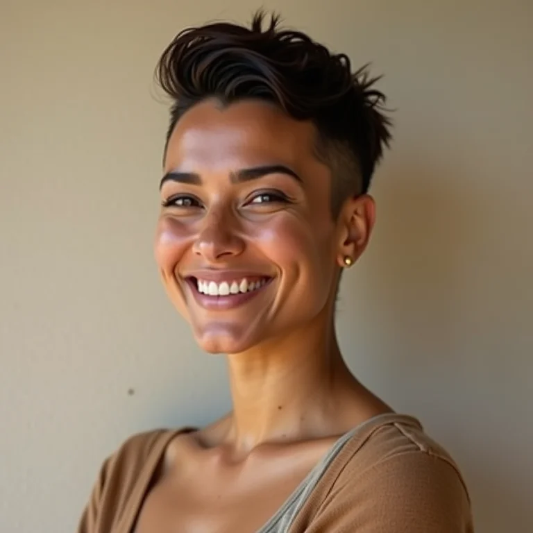 Mulher latina com undercut moderno