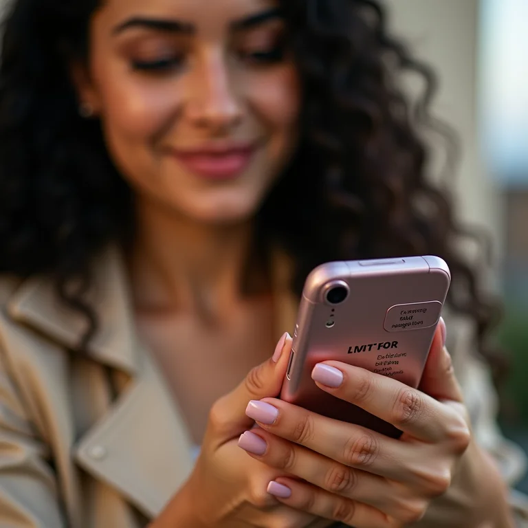Mulher latina explorando fontes alternativas para o Instagram Stories.