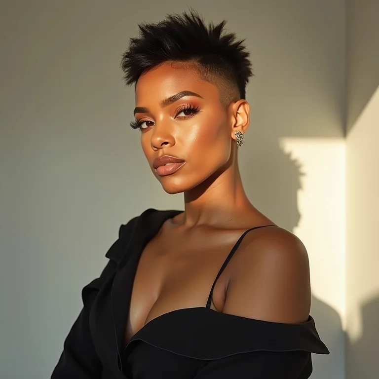 Mulher mid-size com undercut ousado
