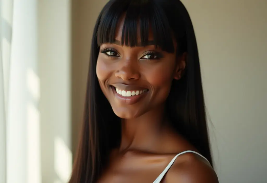 Cabelos lisos e finos: 3 penteados que dão volume instantâneo Mulher negra com cabelo liso e penteado volumoso