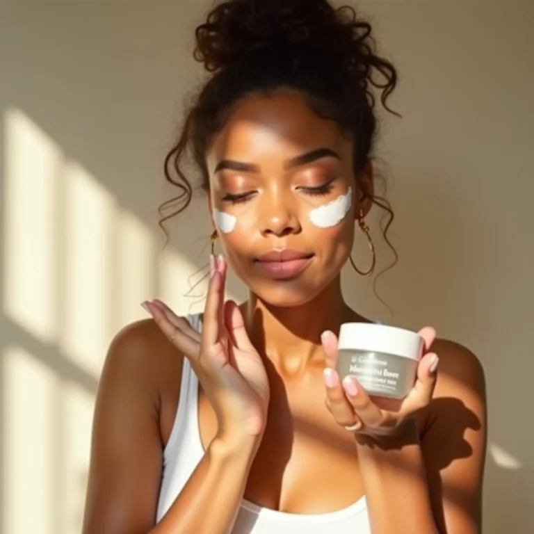 Mulher parda escolhendo hidratante facial