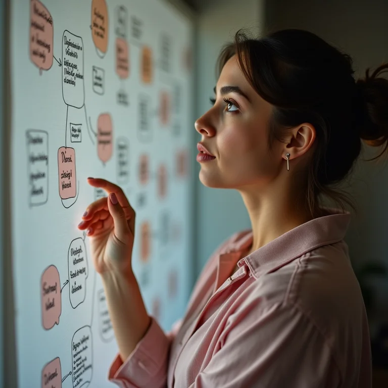 Mulher plus size considerando opções de itinerários formativos