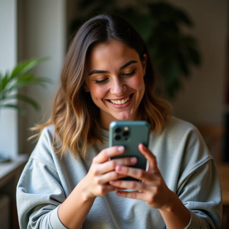 Mulher plus size criando templates reutilizáveis para o Instagram.