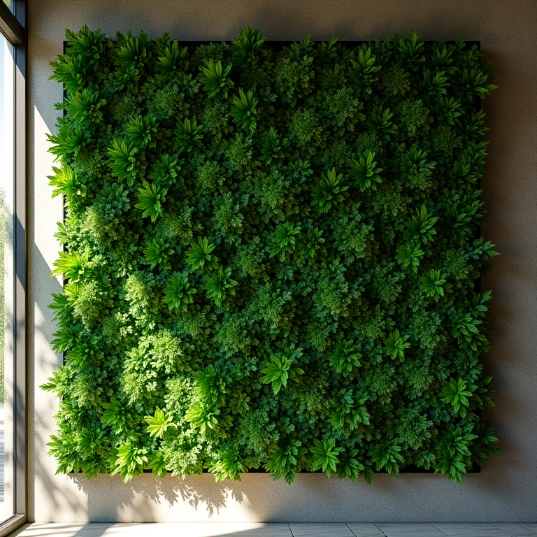 Painel de parede verde preservada