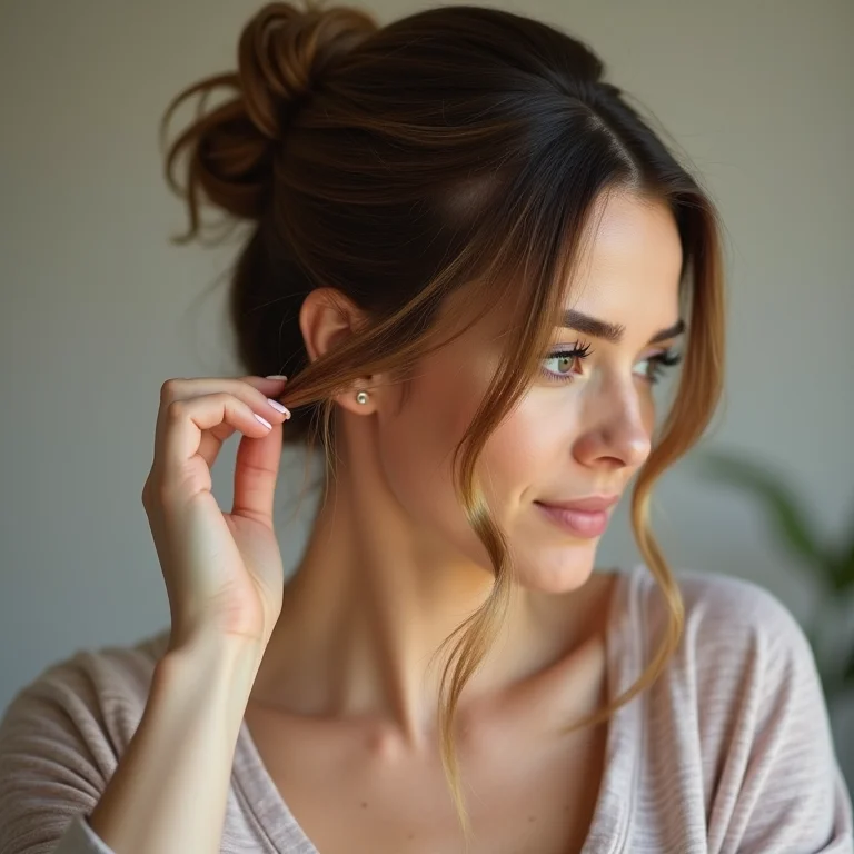 Penteado semi-preso com topete para cabelos lisos