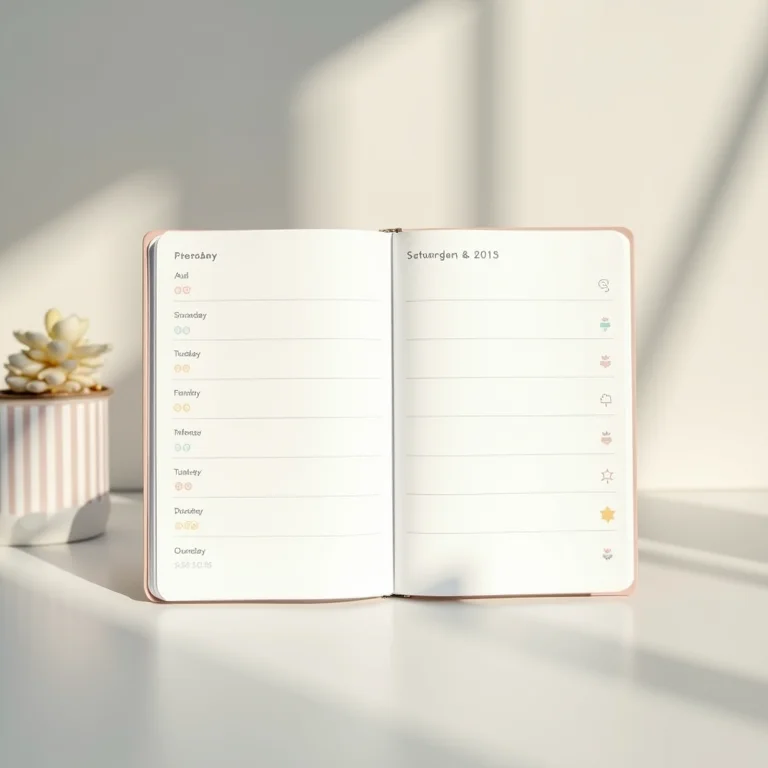 Planner semanal com horários de estudo organizados.
