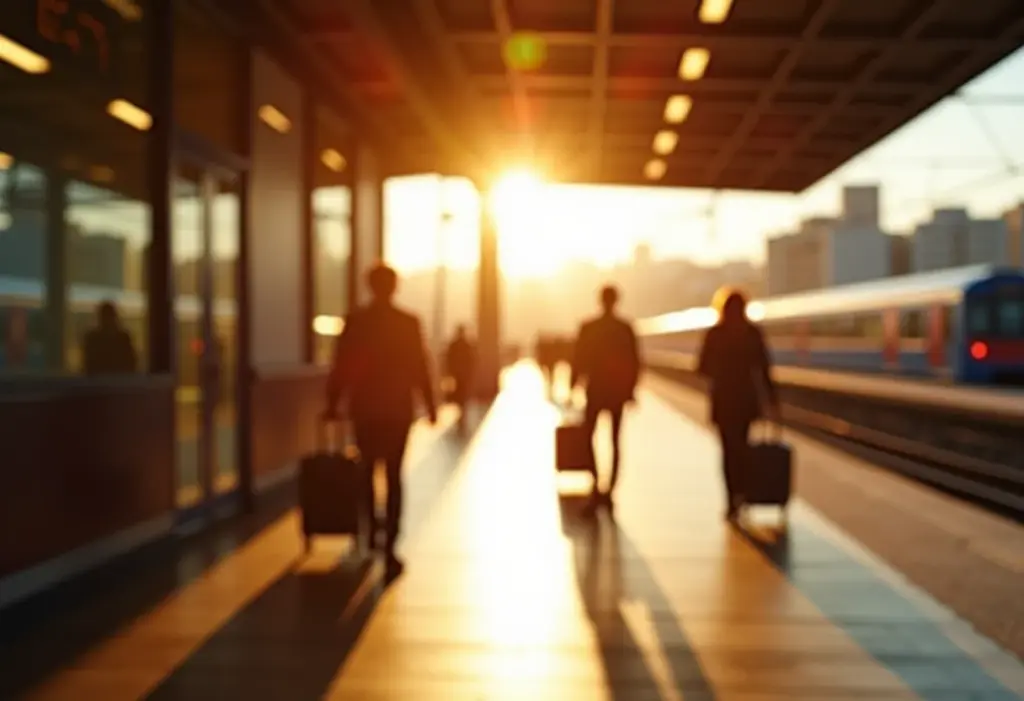 Plataforma de trem ensolarada na Espanha