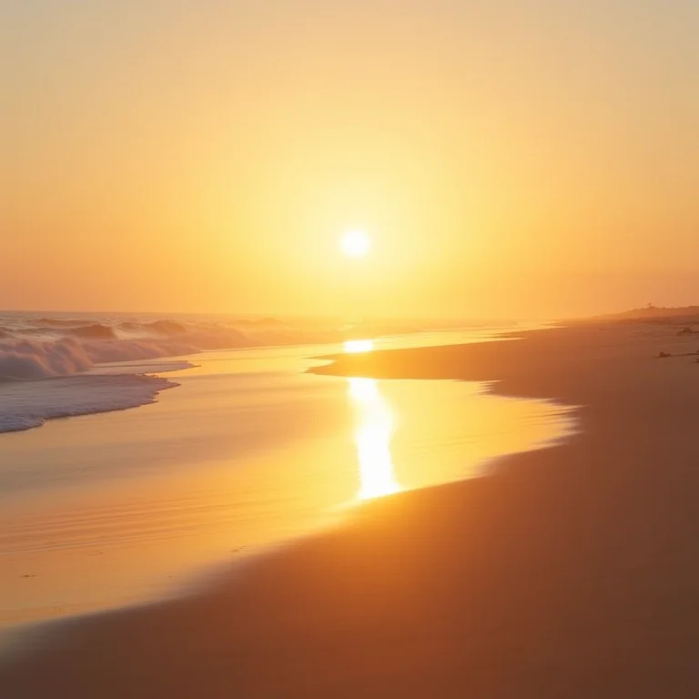 Praia do Ceará iluminada pela luz dourada da hora mágica