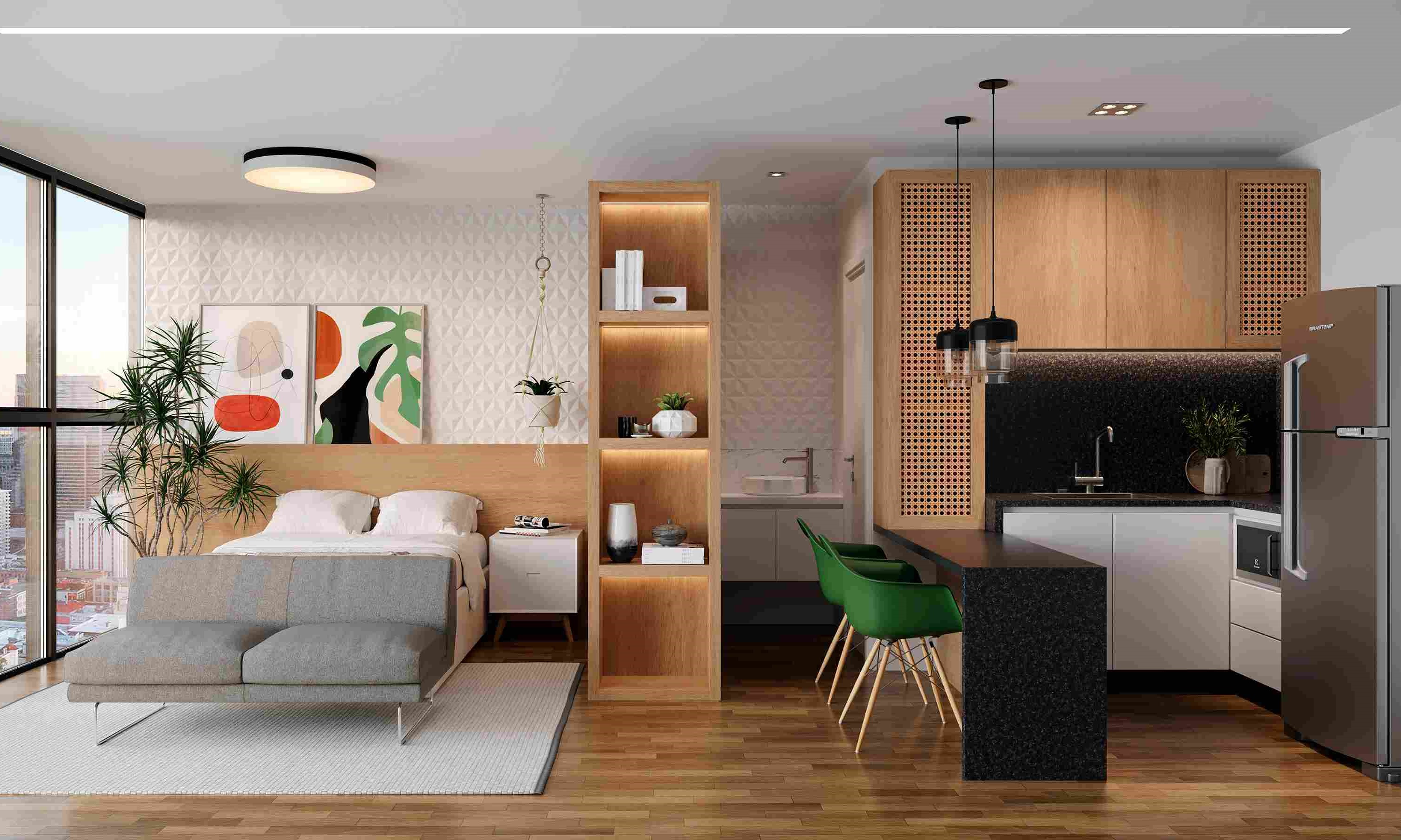 A Importância dos Espelhos na Decoração de Studios - inspiração 2