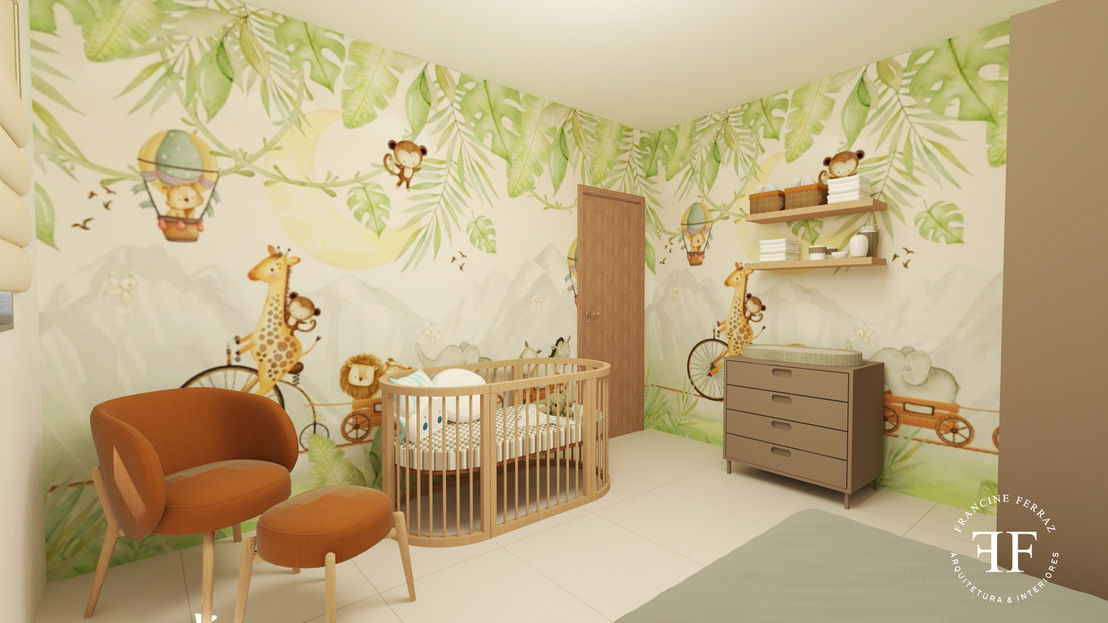 decoração de quarto de bebê safári