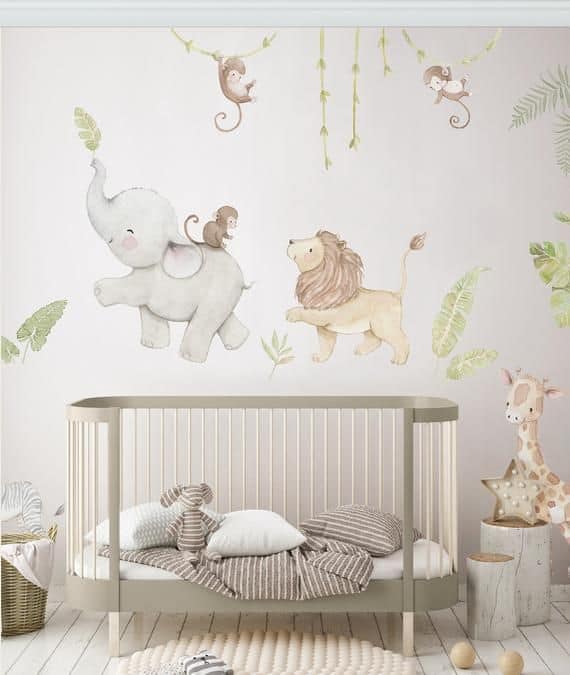 Guia completo de elementos decorativos para o tema safari no quarto do bebê