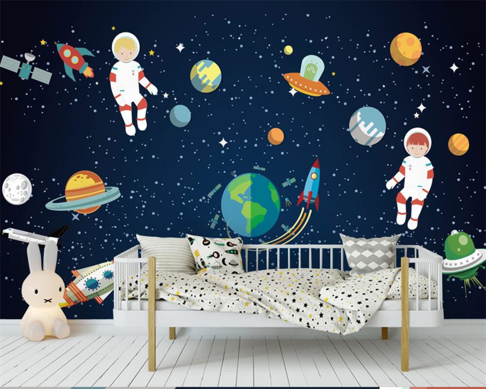 decoração de quarto infantil astronauta