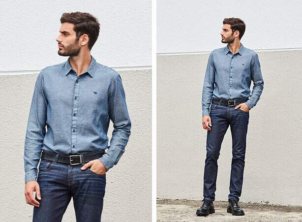 camisa social para fora da calça